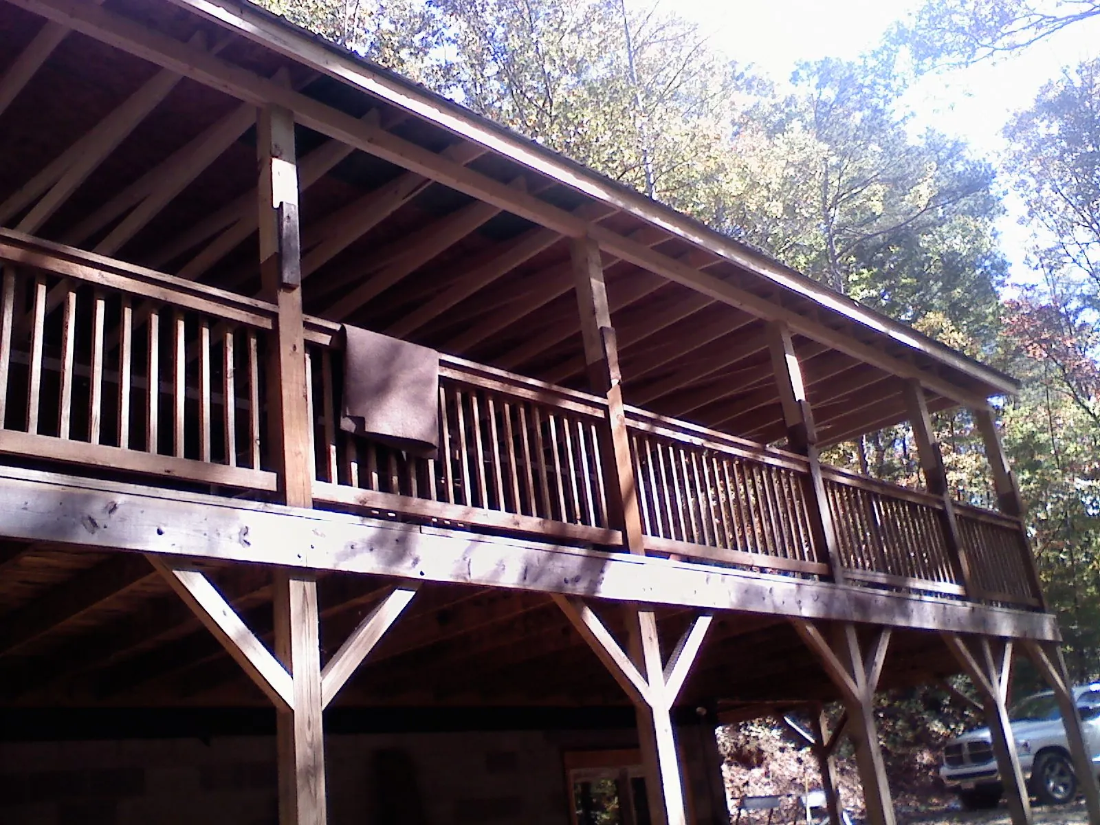 Timber framing under a new elevated porch and deck — Roof Leak Repair in Solomons by Roofing Brothers